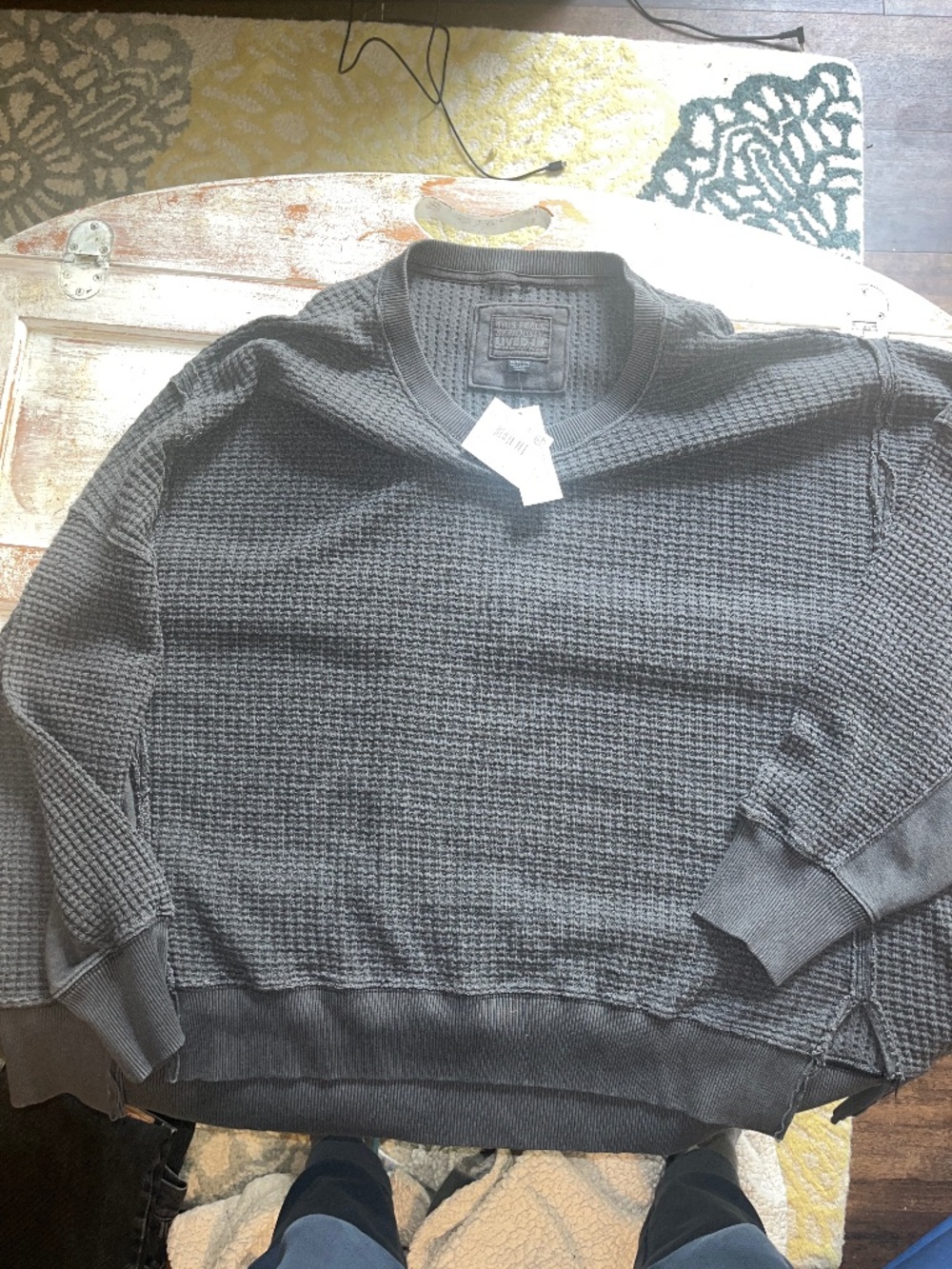 NET AE THIS FEELS SERIOUSLY LIVED IN WAFFLE KNIT